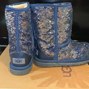 Blue/silver sparkly UGG boots